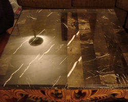 Emperador Marble Table Restored - AFTER