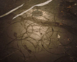 Etched 
Emperador Marble Table Close Up - BEFORE